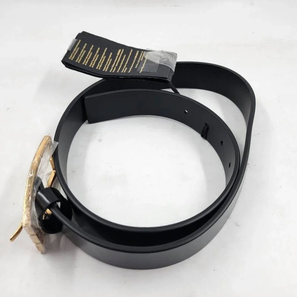 Versace Greca Belt Men's 80/32 Black Buckle Closure